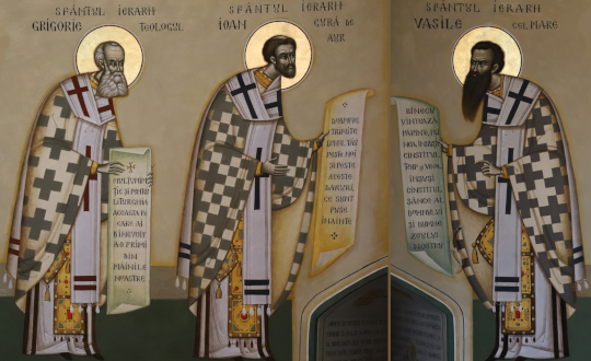 Sf. Trei Ierarhi: Vasile cel Mare, Grigorie Teologul și Ioan Gură de Aur