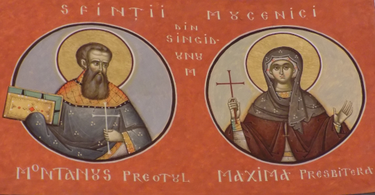 Sf. Mc. Montanus preotul și soția sa, Maxima